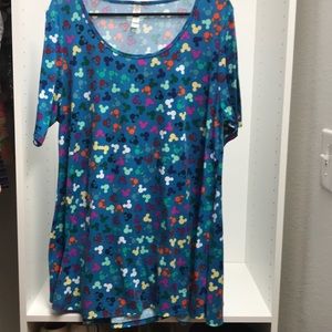 Rainbow Mickey Mouse lularoe shirt.